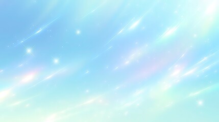 Soft pastel background with gentle blue and green gradient, white light streaks ethereal effect, calm serene backdrop for animation