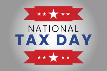 Obraz premium Modern Tax Day banner with patriotic stars and stripes theme representing American financial obligations.