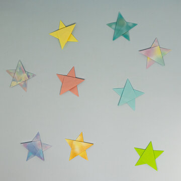 Colorful origami star background