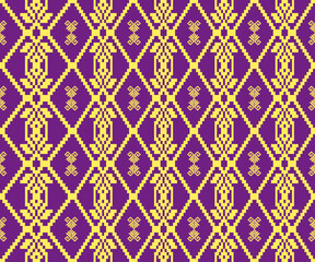 Fototapeta premium thai art pattern, Traditional Ukrainian Cross-Stitch Embroidery - Detailed Vector Illustration for Textile Print Design, floral, fabric.