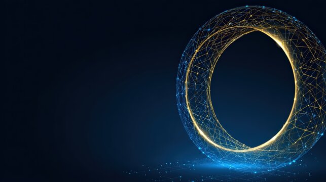 An abstract and futuristic network connection is shown, perfect for designs related to digital connectivity, innovation and future tech. ..Created with Generative AI, not depicting real subjects.