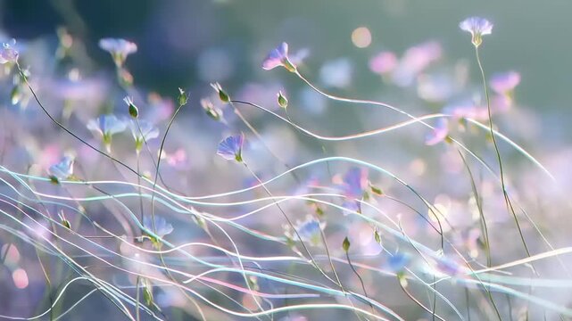 Delicate Wildflowers Swaying in the Breeze.