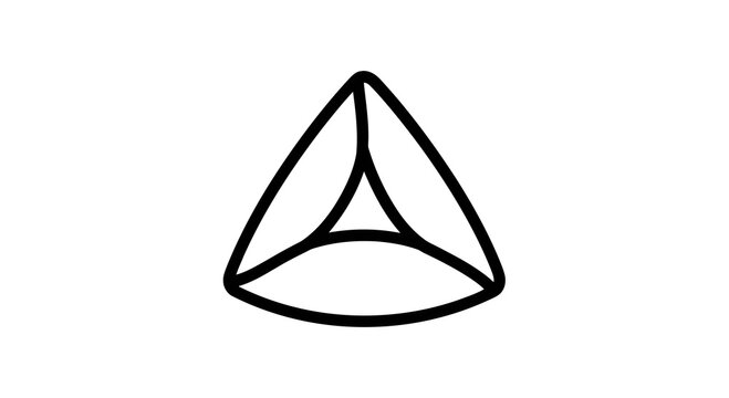 A black line drawing of a triangular shape