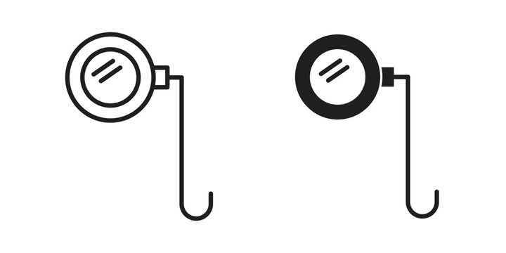 Ar monocle icon silhouette. Editable stroke. Line vector illustration design