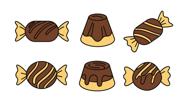 Cajeta Candy Line art vector creative modern fluid abstract illustration