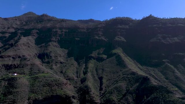 Volcanic landscape in Huesa Bermeja, Canary Islands under a clear sky