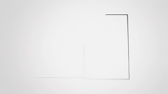 Abstract composition on a stark white surface with geometric shapes and lines