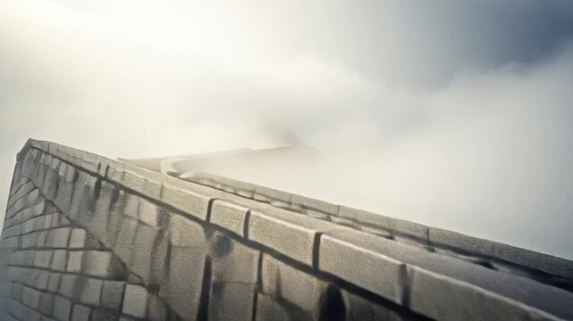Foggy Stairway Leading to Unknown Destination.