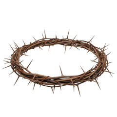 Fototapeta premium Thorny crown resembling the one used in biblical depictions of jesus’ crucifixion isolated on transparent background