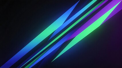 Colorful diagonal light beams on dark background