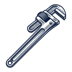 Obraz premium Featuring Create Bold Stroke Pipe Wrench Plumbing Too Vibrant Professional Photo