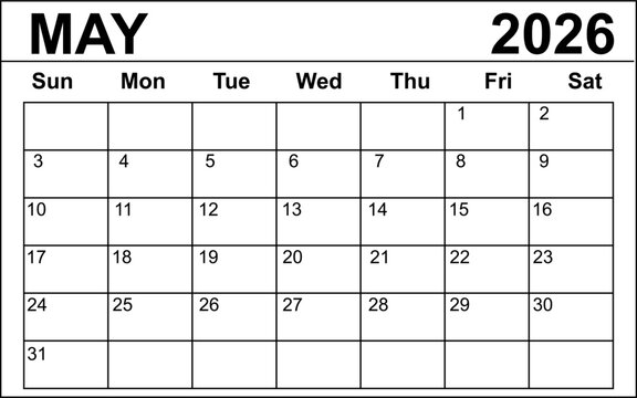 May 2026 Calendar and planer 