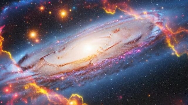 Galaxy with Stars and Cosmic Activity.