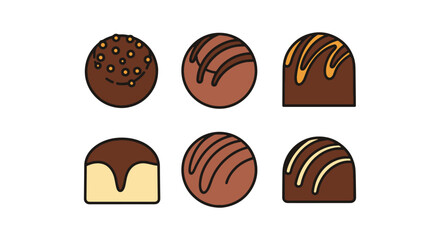 Fototapeta premium Chocolate Truffle Line art dynamic creative abstract vector