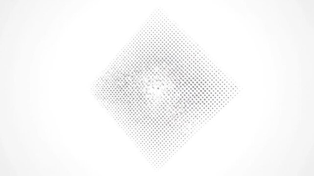 Abstract geometric pattern composed of small dots on a white background