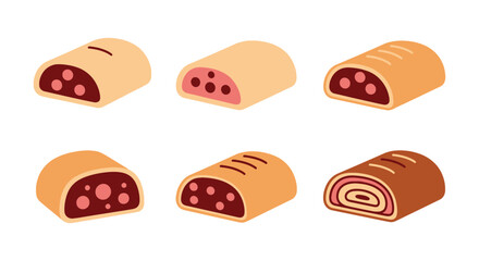 Cherry Strudel Line art vector bold creative abstract illustration