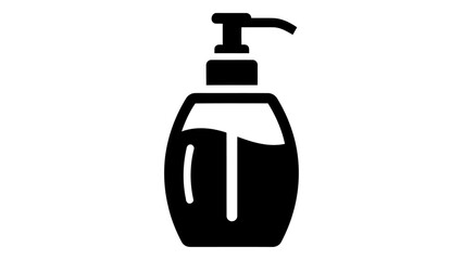 Fototapeta premium Glass Soap Pump Bottle Dispenser for Hand Washing, Hygiene Icon, Flat Design Vector Illustration