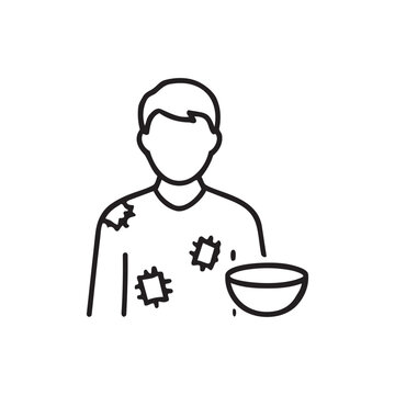 Germaphobia and OCD cleaning line icon