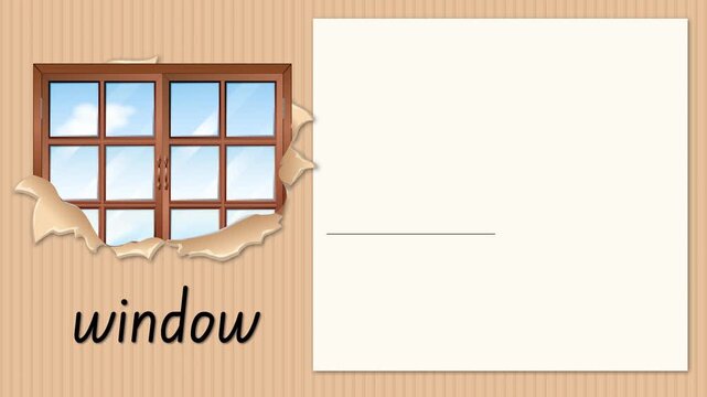 Educational Alphabet Animation for Letter W with Window Illustration