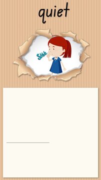 Educational Alphabet Animation for Letter Q with Quiet Girl Illustration