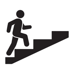 Walking up the stairs or staircase icon vector silhouette  © Suma