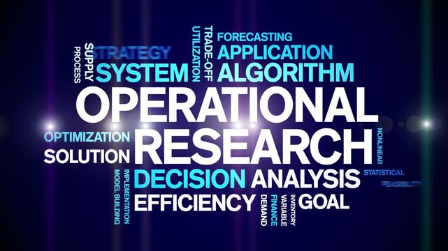 Operational Research animated word cloud-text design animation tag kinetic typography seamless loop.