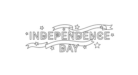 Fototapeta premium Independence Day Celebration Text with Stars.