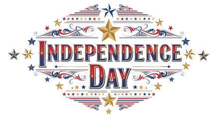 Fototapeta premium Independence Day Text with Stars and Stripes 5.