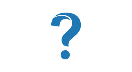Blue question mark symbol on a clean white background