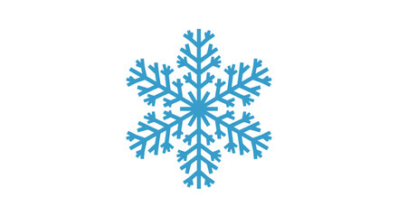 Blue snowflake flat design symbol on white background © musa