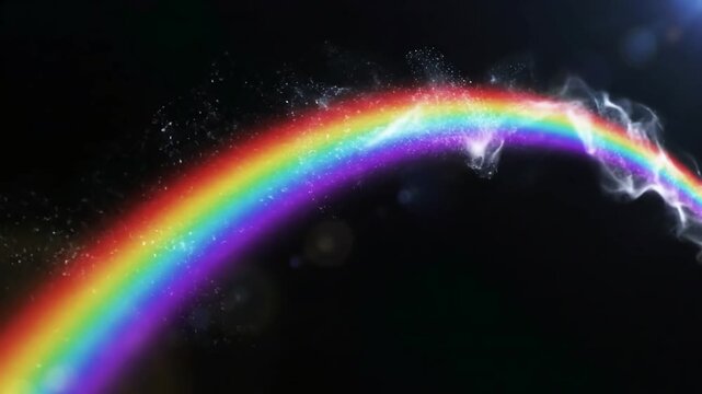 Green Screen visual effect of the appearance a rainbow on black background layer to overlay 4k scene 4 with distortion, overlay, glitch, static noise, scan lines background, animated video loop