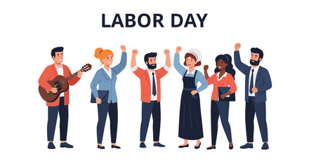 Obraz premium Diverse Group of People Celebrating Labor Day 1.
