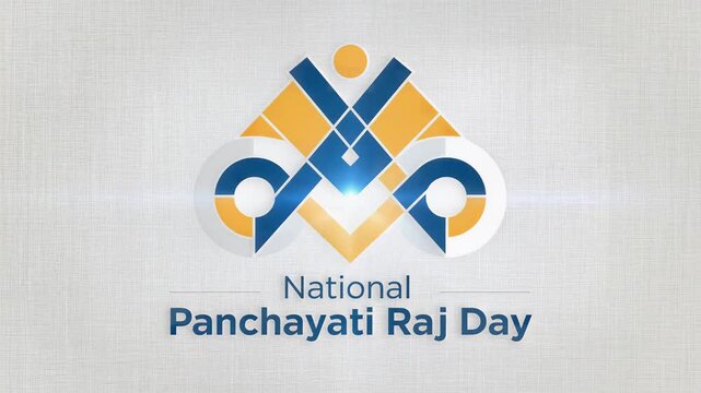 National Panchayati Raj Day Background with Modern Geometric Logo