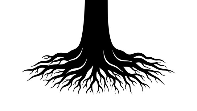 Tree Root System Closeup View.