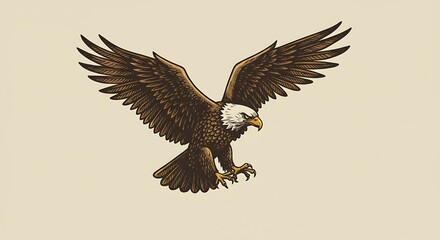 Fototapeta premium Eagle's Descent: Auburn Majesty