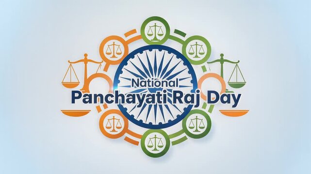 India National Panchayati Raj Day Governance Illustration