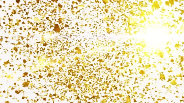 Green Screen gold confetti particles pack on white background with luma matte channel scene 4 distortion, overlay, glitch, static noise, scan lines black background, 4k animated video loop