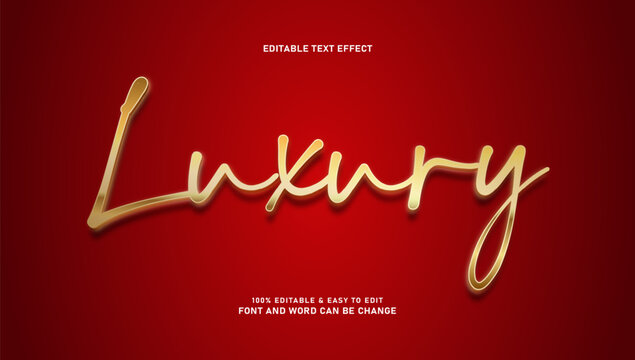 Elegant Luxury Golden Calligraphy Text Effect on Premium Red Gradient Background