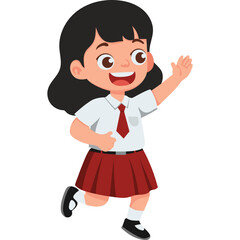 Obraz premium Illustration Girl of School Students Indonesian
