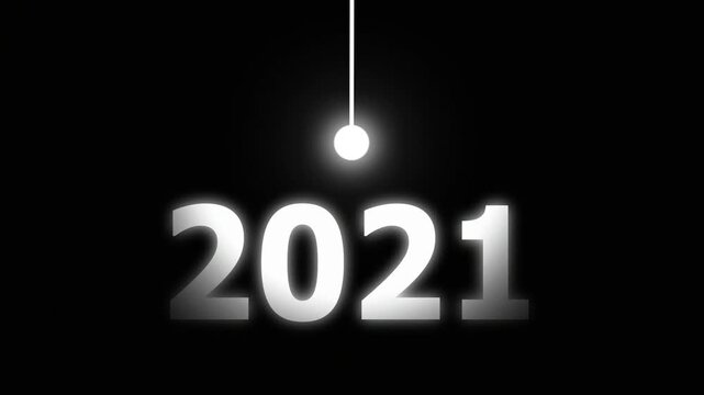 Bright Idea Lighting Up 2021 &ndash; Futuristic New Year Concept Symbolizing Innovation, Hope, Strategy and Forward Thinking Success.