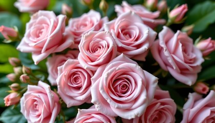 Naklejka premium Delicate Pink Rose Bouquet Soft Natural Light
