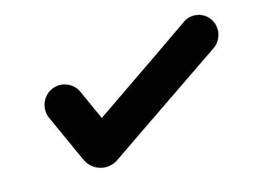 A black check mark symbol