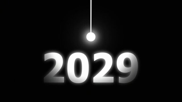 Bright Idea Lighting Up 2029 &ndash; Futuristic New Year Concept Symbolizing Innovation, Hope, Strategy and Forward Thinking Success.