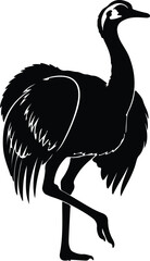 Fototapeta premium Silhouette large crane bird standing one leg vector illustration design