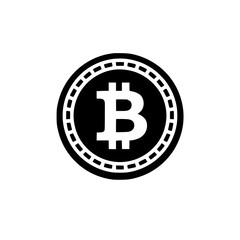 Obraz premium Bitcoin Cryptocurrency Vector Icon, Digital Blockchain Money Symbol