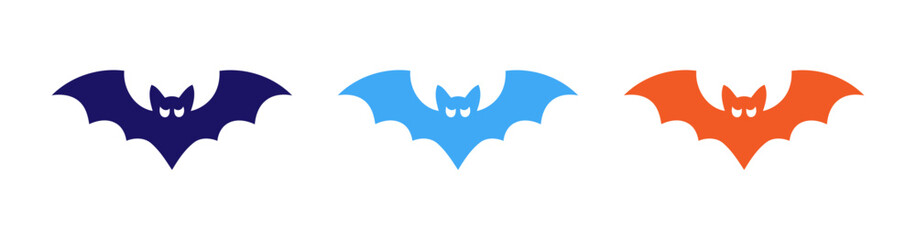 Fototapeta premium set of colorful bat vector icons