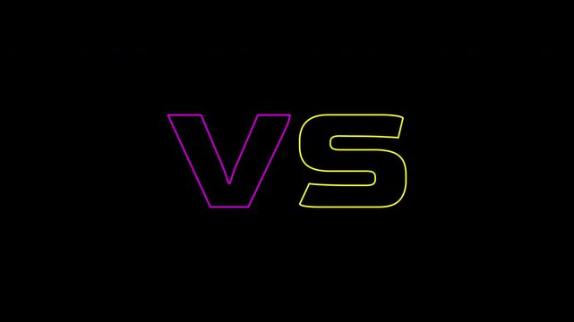 Versus screen and yellow s letters on a black background. Suitable for logos, business concepts, graphic design projects, and presentations.