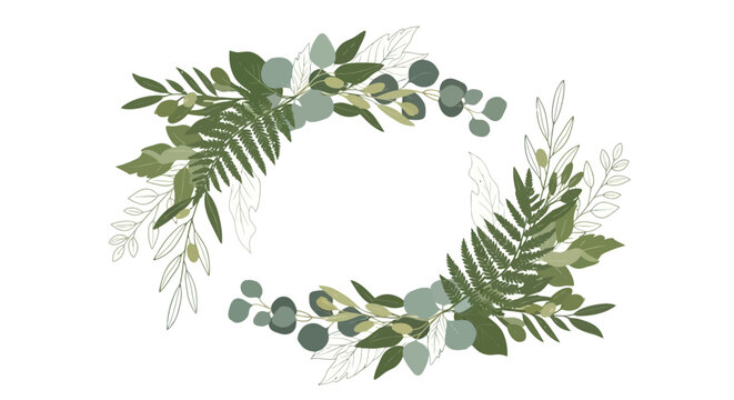 Green Leaves and Foliage Wreath Arrangement.