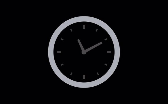 Loop animation of a clock with moving hands. Alpha channel