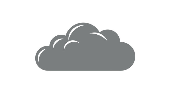 Flat design gray cloud icon for digital technology concept